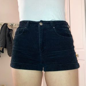 High Waisted Black Corduroy Forever 21 Shorts